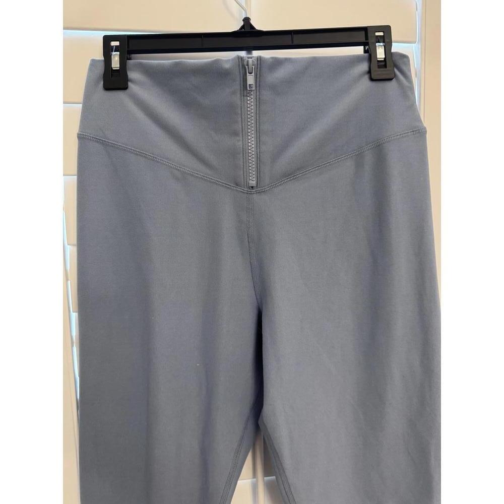 Abercrombie and Fitch blue leggings with faux zip front size L